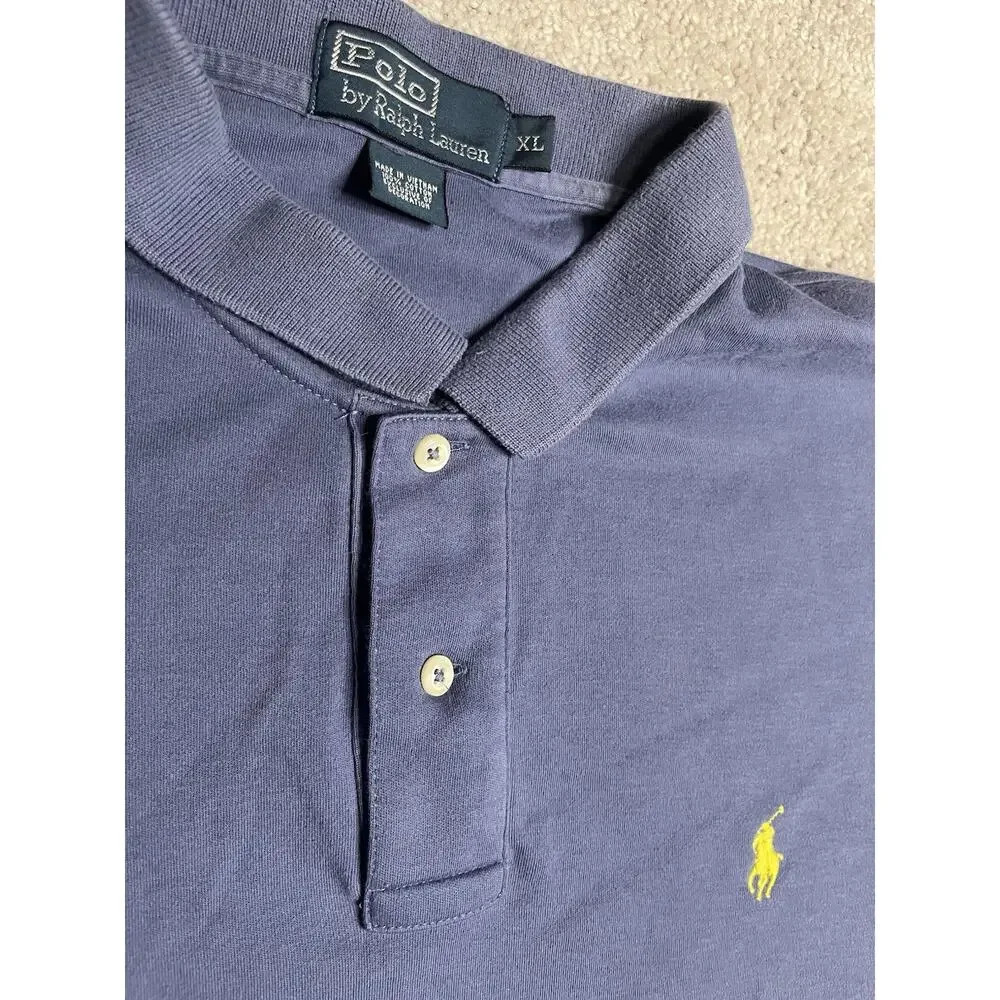 Polo By Ralph Lauren Blue/yellow Logo Men’s Polo Size XL